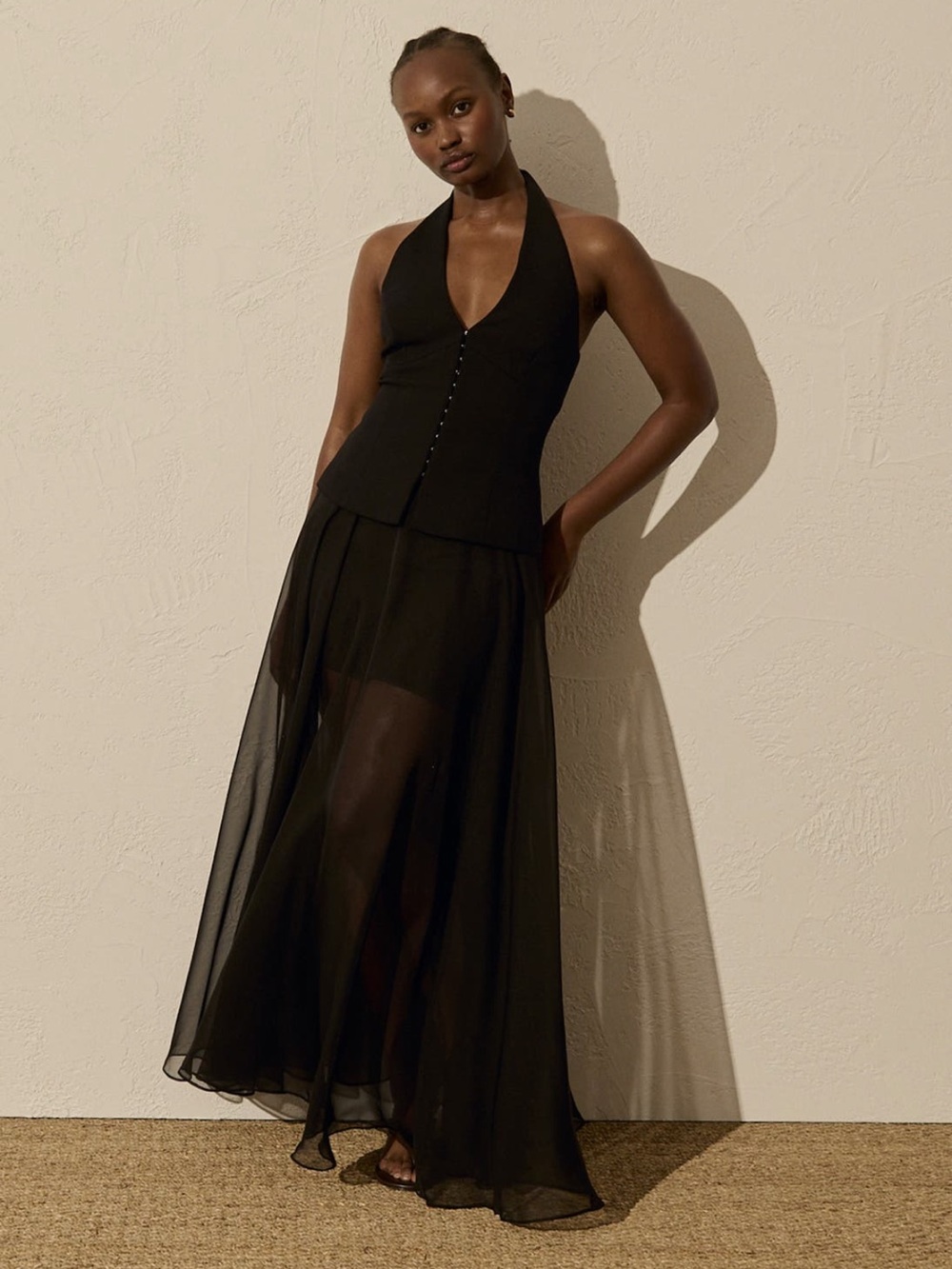Ever New Martine Halter Maxi Dress in Black